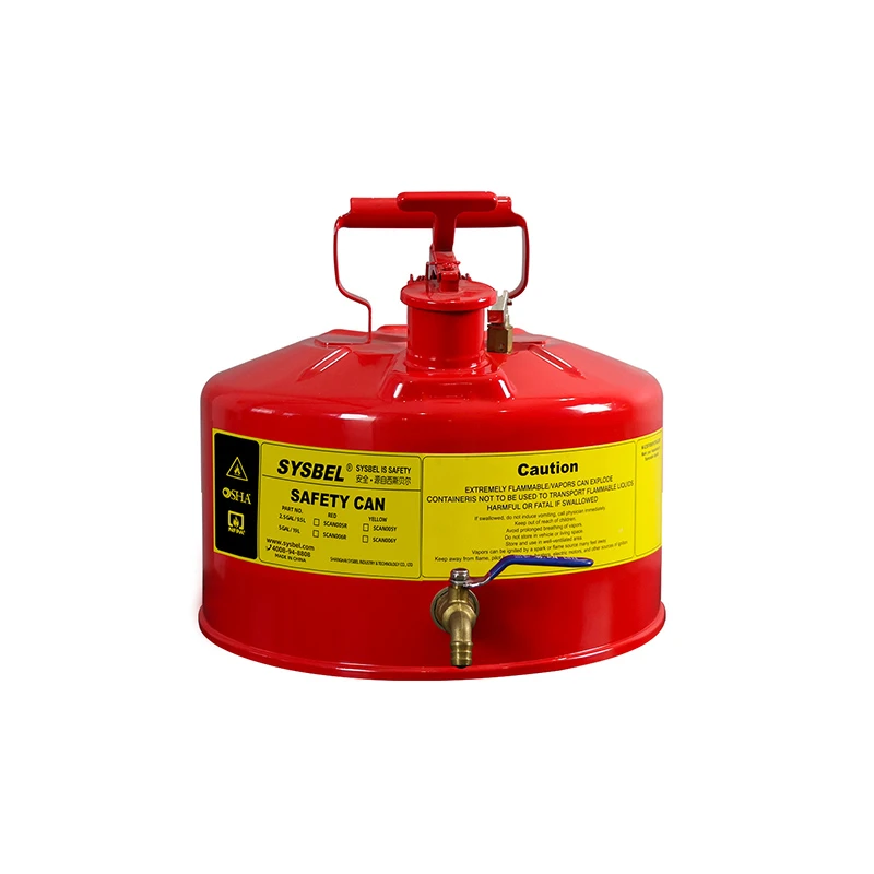 SYSBEL Sigurtà Dispensing Can 2.5 Gallon (9.5L) Aħmar|Tajt tas-Sigurtà tal-Likwidu Li Fjammi tat-Tip I - SCAN005R